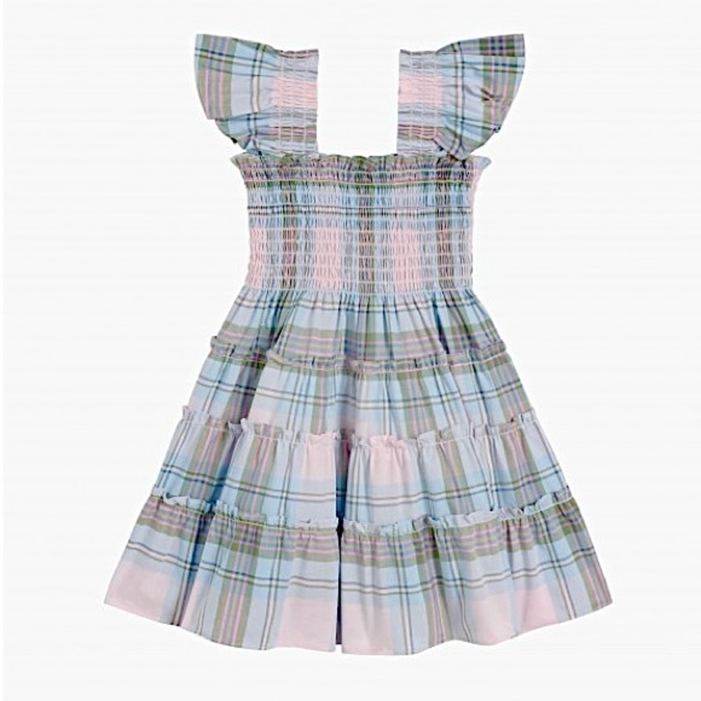 NWT HILL HOUSE Pastel Pink Spring Plaid Check Ruffled Tiny‎ Ellie Nap Dress 2T